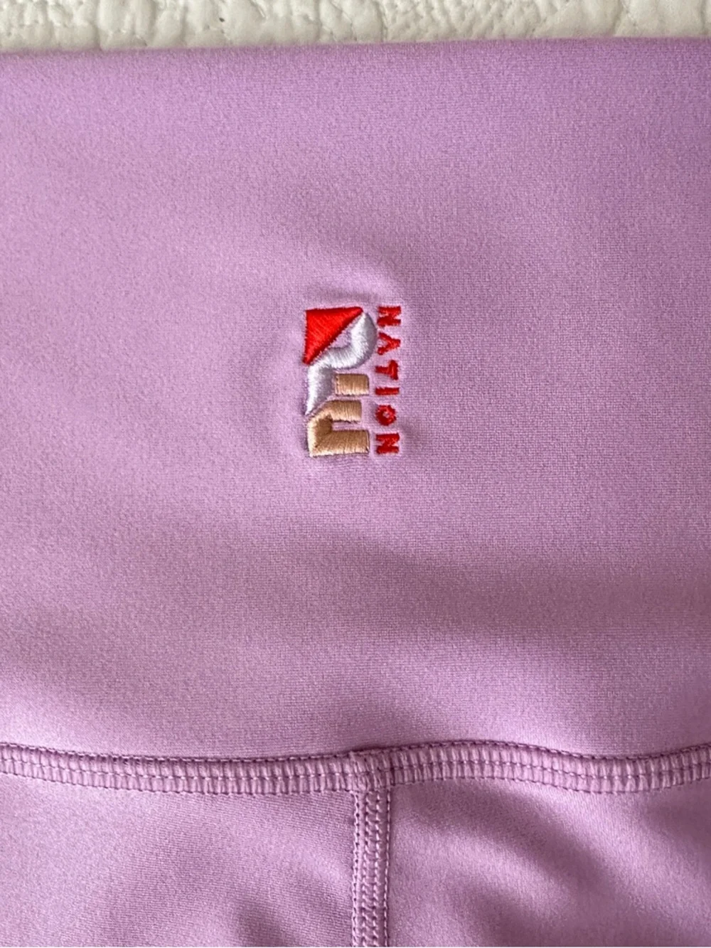 P.E Nation Lavender 5” Bike Shorts with Red Contrast Trim